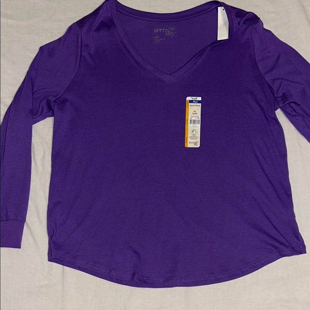 Purple V-Neck Women's Top